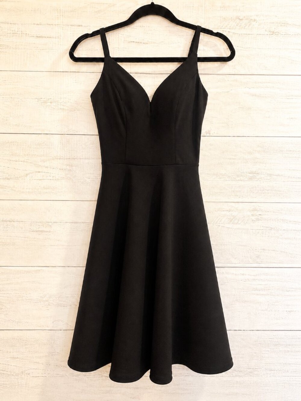 B. Smart Black Fit & Flare Dress | V-Neck Spaghetti Strap | Size 3 Small